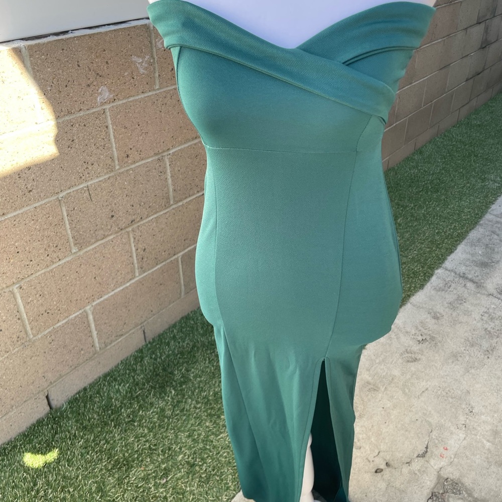 Strapless slit dress